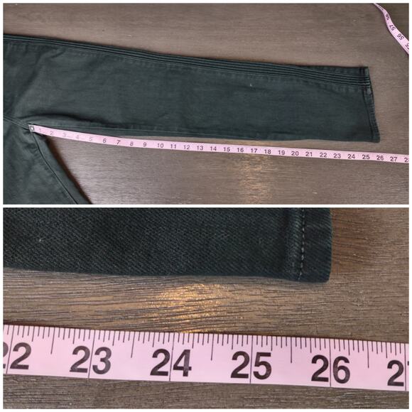 AG ADRIANO GOLDSCHMIED Isabelle Pintucked High-Rise Crop GREEN Jeans Size 24R - Picture 7 of 16